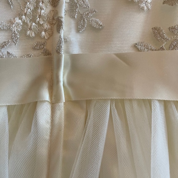 Bonnie Jean Floral-embroidered Tulle Dress Size 4 - Picture 3 of 11